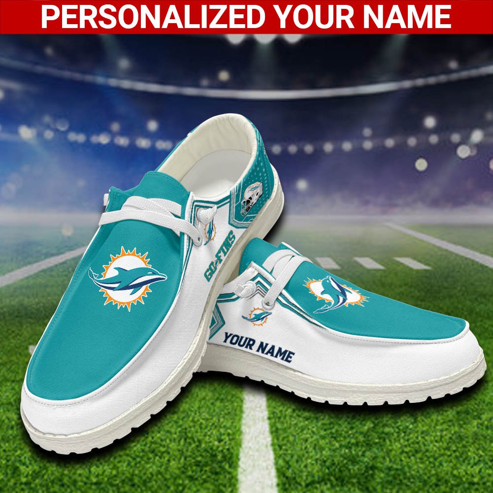 Miami Dolphins Sport HD Shoes Custom Your Name, White HDs For Sport Fans, Sport Lover Gifts ETHY-52461 HD Shoes 2024 Version