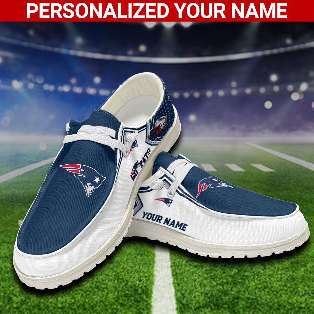 New England Patriots Sport HD Shoes Custom Your Name, White HDs For Sport Fans, Sport Lover Gifts ETHY-52461 HD Shoes 2024 Version