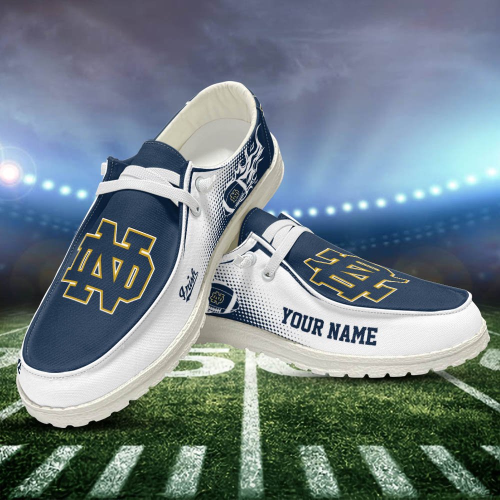 Notre Dame Fighting Irish HD Shoes Custom Your Name, Sport Team Shoes, Gift For Sport Lovers ETHY-52463 HD Shoes 2024 Version