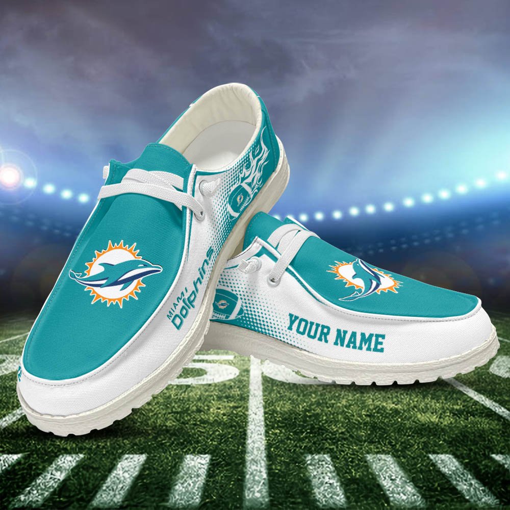 Miami Dolphins HD Shoes Custom Your Name, Sport Team Shoes, Gift For Sport Lovers ETHY-52463 HD Shoes 2024 Version