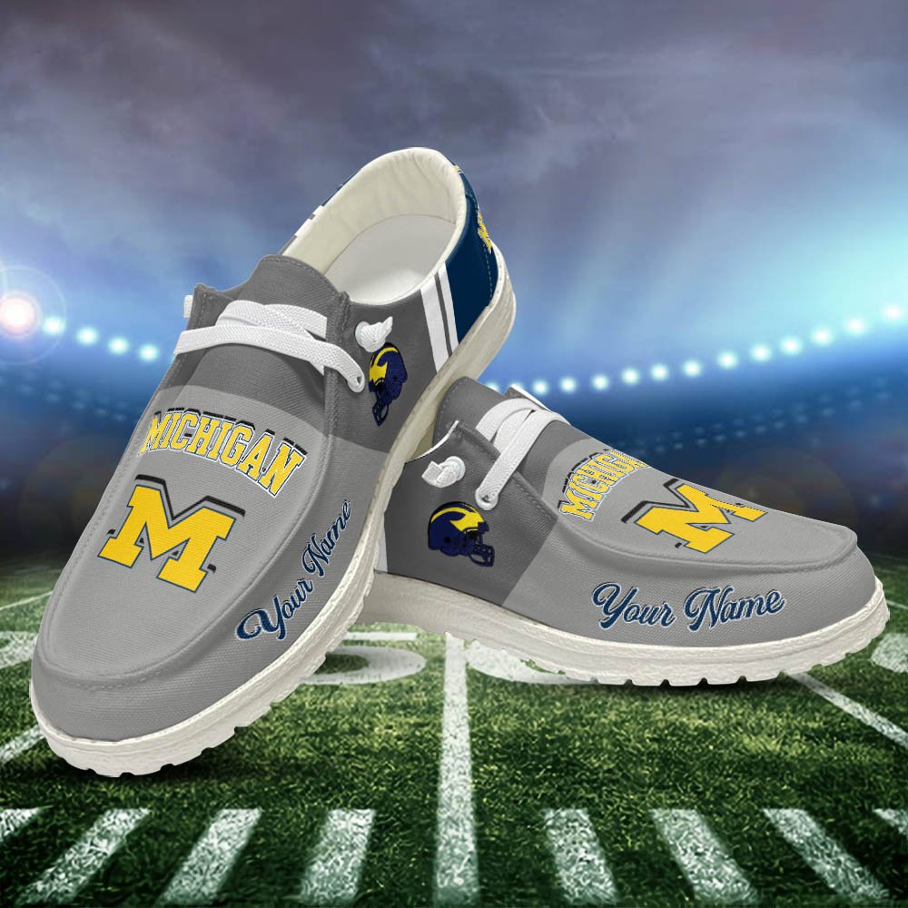 Michigan Wolverines Sport HD Shoes Custom Your Name, White HDs For Sport Lovers, Sport Gifts For Fan ETHY-52465 HD Shoes 2024 Version