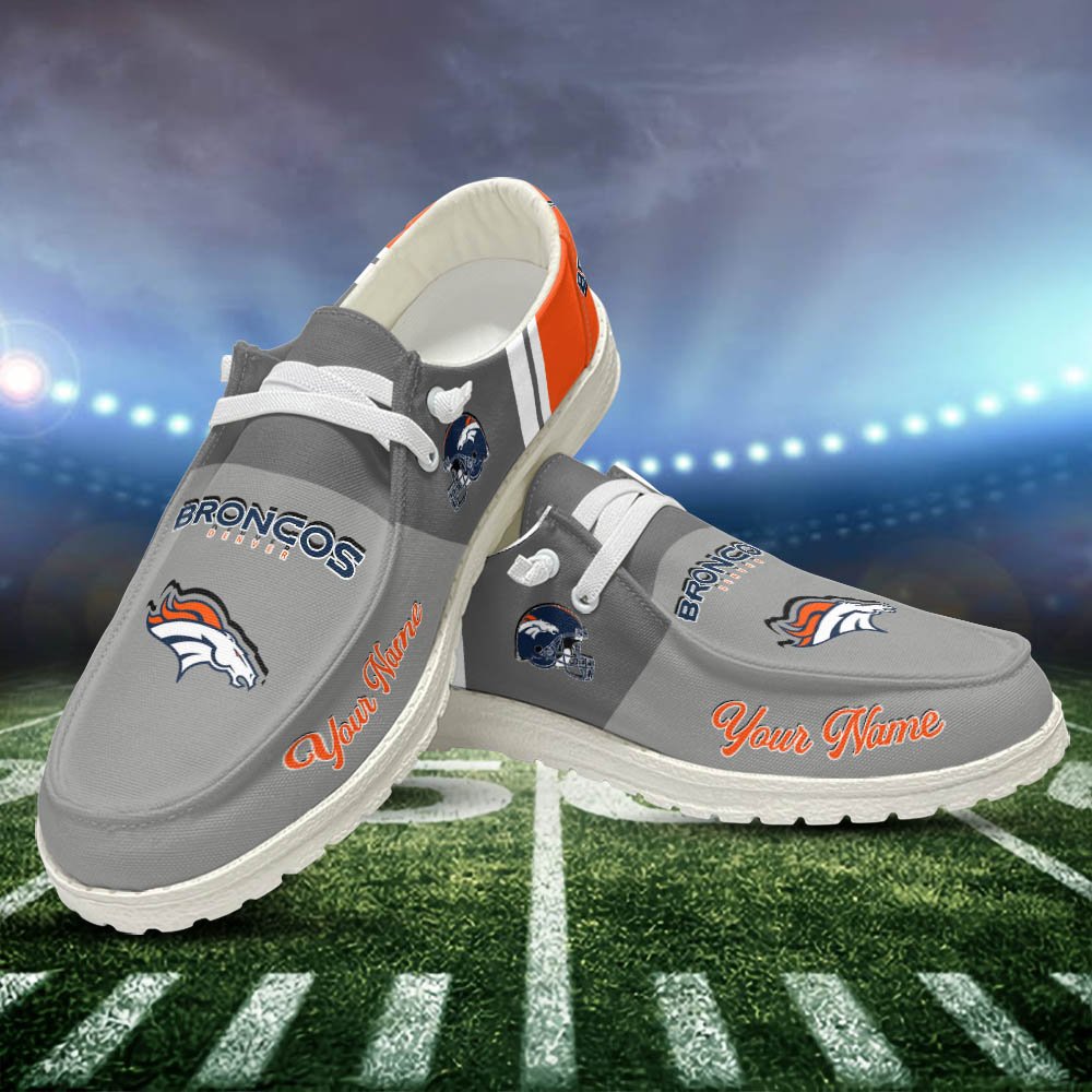 Denver Broncos Sport HD Shoes Custom Your Name, White HDs For Sport Lovers, Sport Gifts For Fan ETHY-52465 HD Shoes 2024 Version