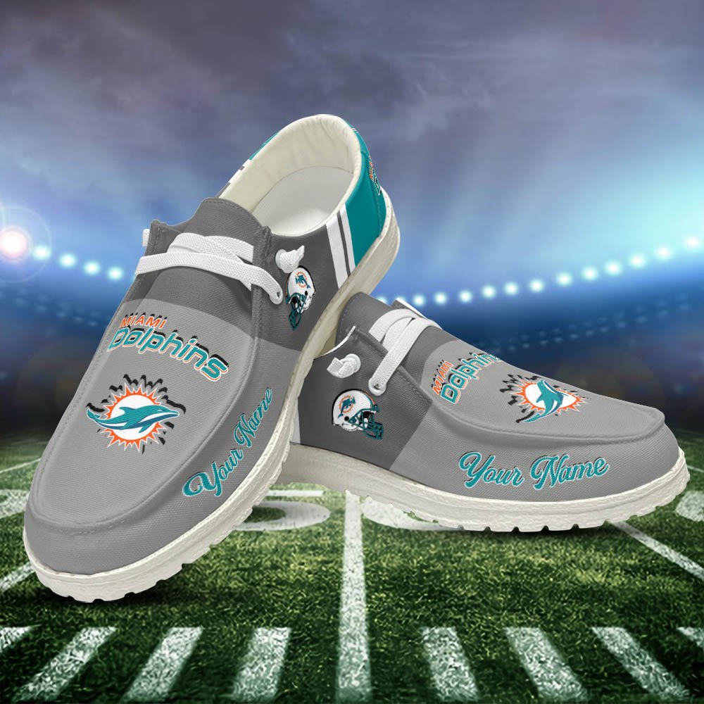 Miami Dolphins Sport HD Shoes Custom Your Name, White HDs For Sport Lovers, Sport Gifts For Fan ETHY-52465 HD Shoes 2024 Version