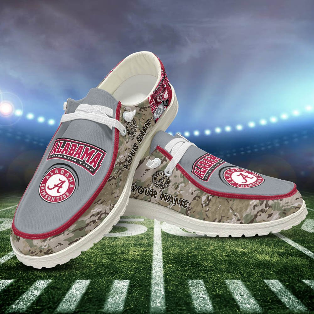 Alabama Crimson Tide White HD Shoes Custom Your Name, Sport Shoes For Lovers, Sport Gift, Sport Team Shoes ETHY-52506 HD Shoes 2024 Version