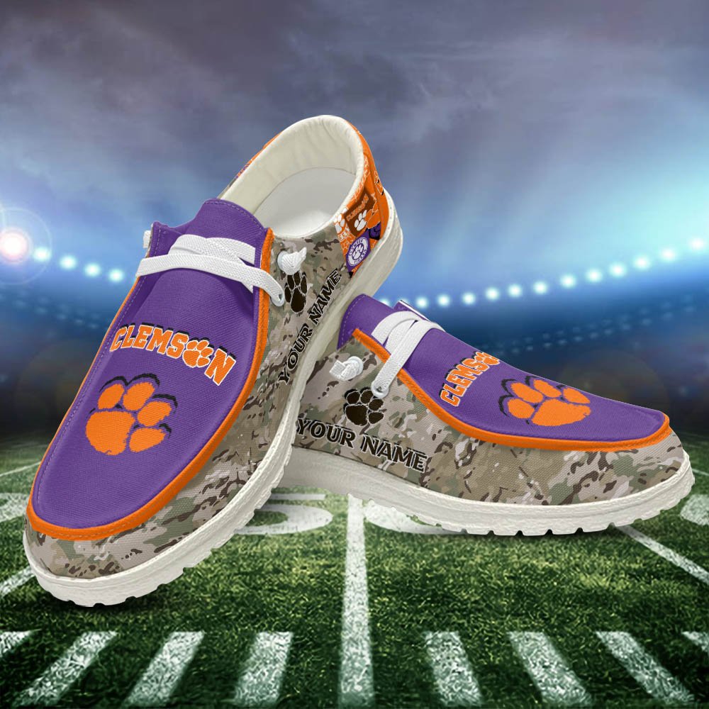 Clemson Tigers White HD Shoes Custom Your Name, Sport Shoes For Lovers, Sport Gift, Sport Team Shoes ETHY-52506 HD Shoes 2024 Version