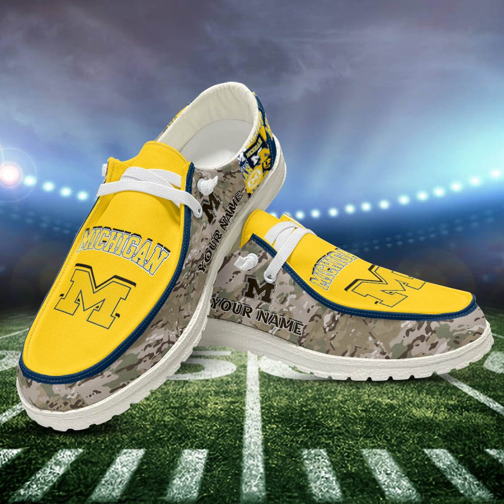 Michigan Wolverines White HD Shoes Custom Your Name, Sport Shoes For Lovers, Sport Gift, Sport Team Shoes ETHY-52506 HD Shoes 2024 Version