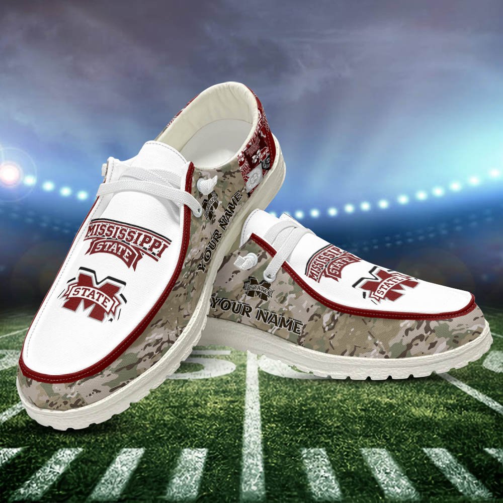 Mississippi State Bulldogs White HD Shoes Custom Your Name, Sport Shoes For Lovers, Sport Gift, Sport Team Shoes ETHY-52506 HD Shoes 2024 Version