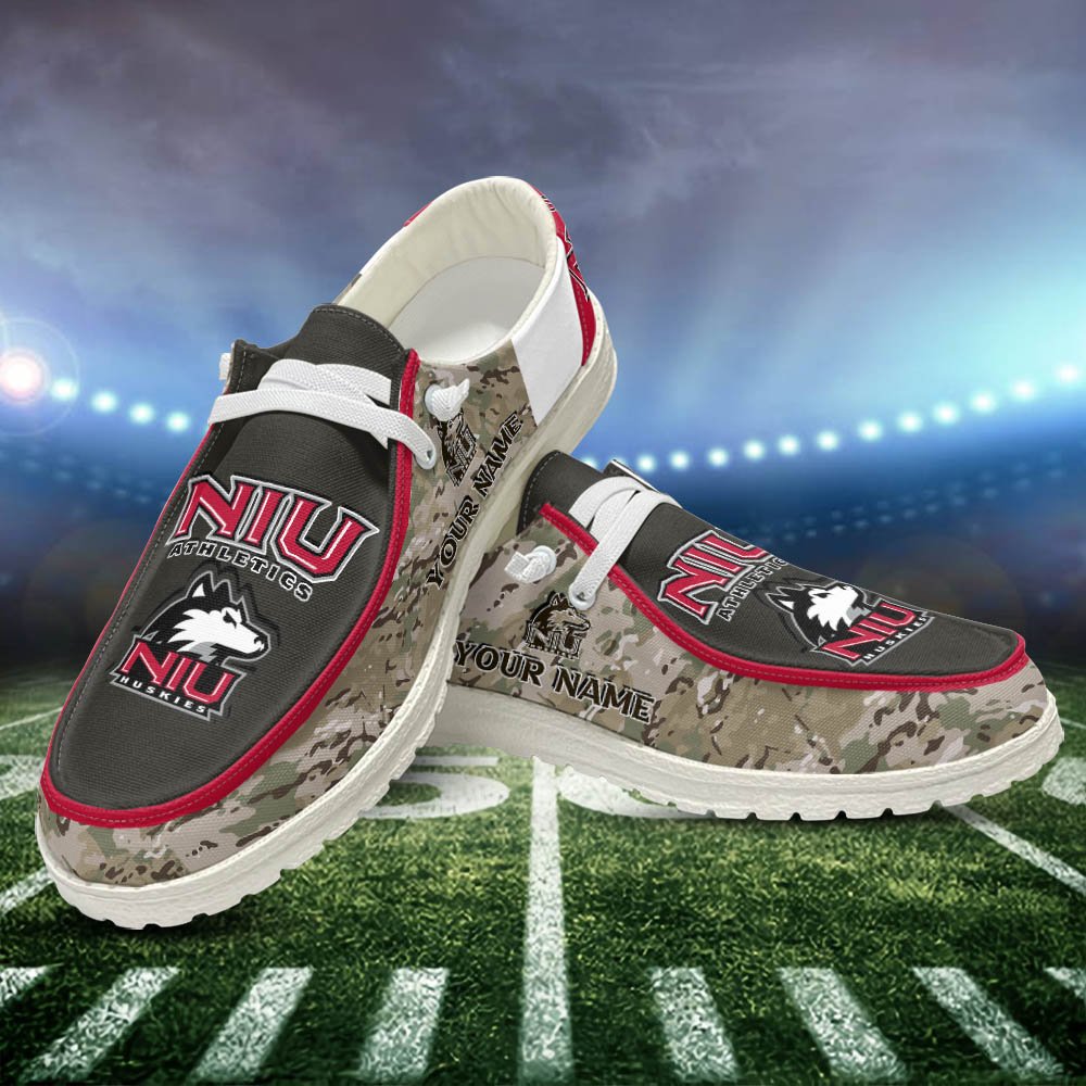 Northern Illinois Huskies White HD Shoes Custom Your Name, Sport Shoes For Lovers, Sport Gift, Sport Team Shoes ETHY-52506 HD Shoes 2024 Version