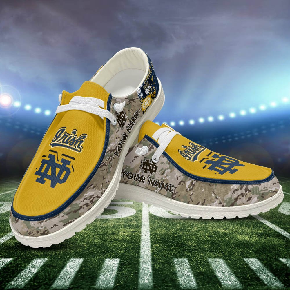 Notre Dame Fighting Irish White HD Shoes Custom Your Name, Sport Shoes For Lovers, Sport Gift, Sport Team Shoes ETHY-52506 HD Shoes 2024 Version