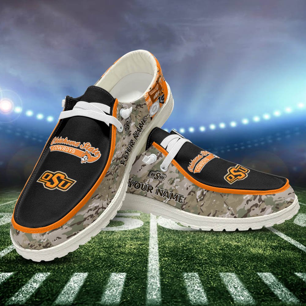 Oklahoma State Cowboys White HD Shoes Custom Your Name, Sport Shoes For Lovers, Sport Gift, Sport Team Shoes ETHY-52506 HD Shoes 2024 Version