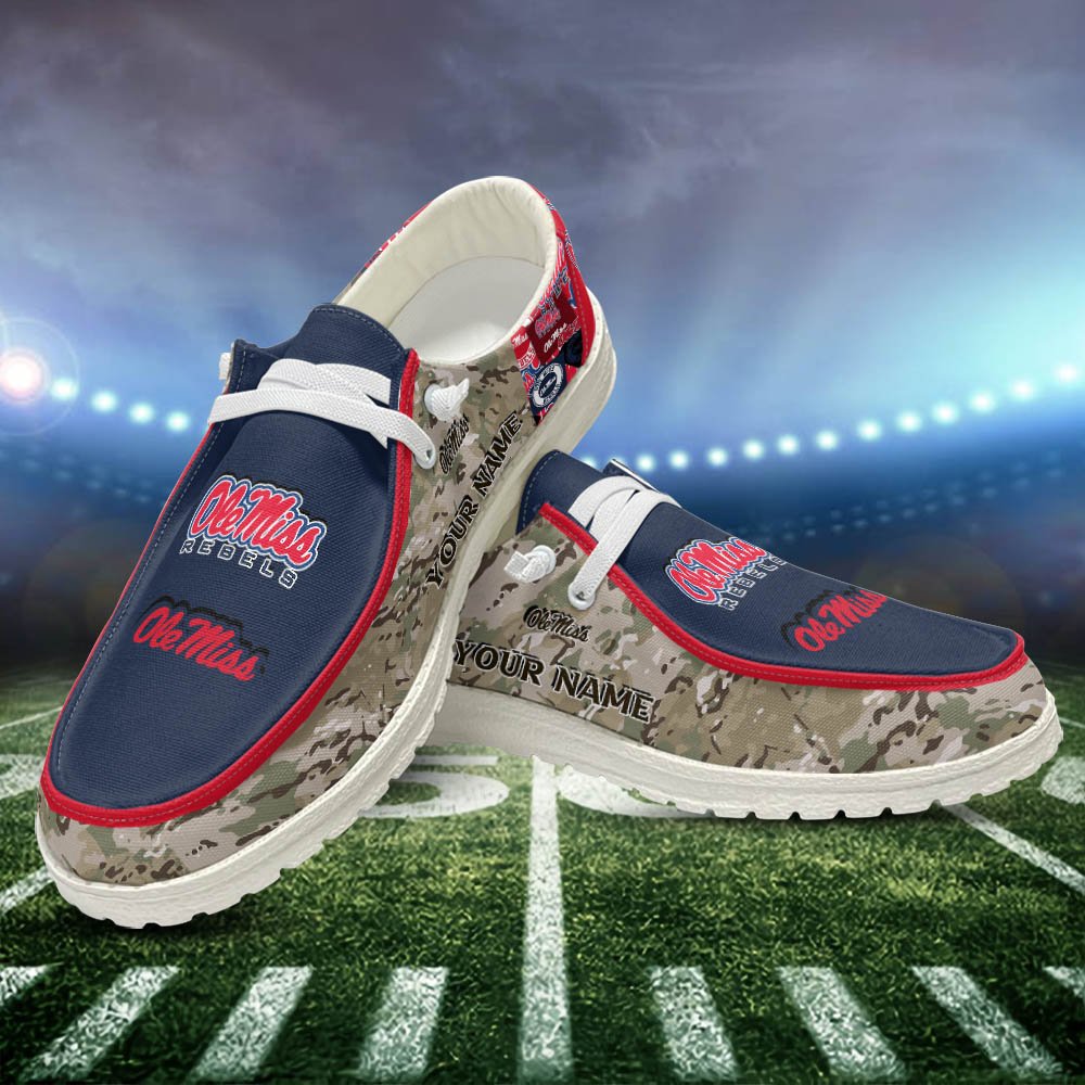 Ole Miss Rebels White HD Shoes Custom Your Name, Sport Shoes For Lovers, Sport Gift, Sport Team Shoes ETHY-52506 HD Shoes 2024 Version