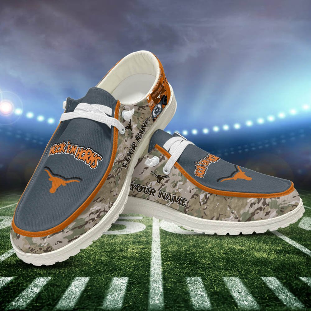 Texas Longhorns White HD Shoes Custom Your Name, Sport Shoes For Lovers, Sport Gift, Sport Team Shoes ETHY-52506 HD Shoes 2024 Version