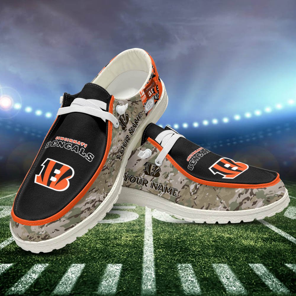 Cincinnati Bengals White HD Shoes Custom Your Name, Sport Shoes For Lovers, Sport Gift, Sport Team Shoes ETHY-52506 HD Shoes 2024 Version