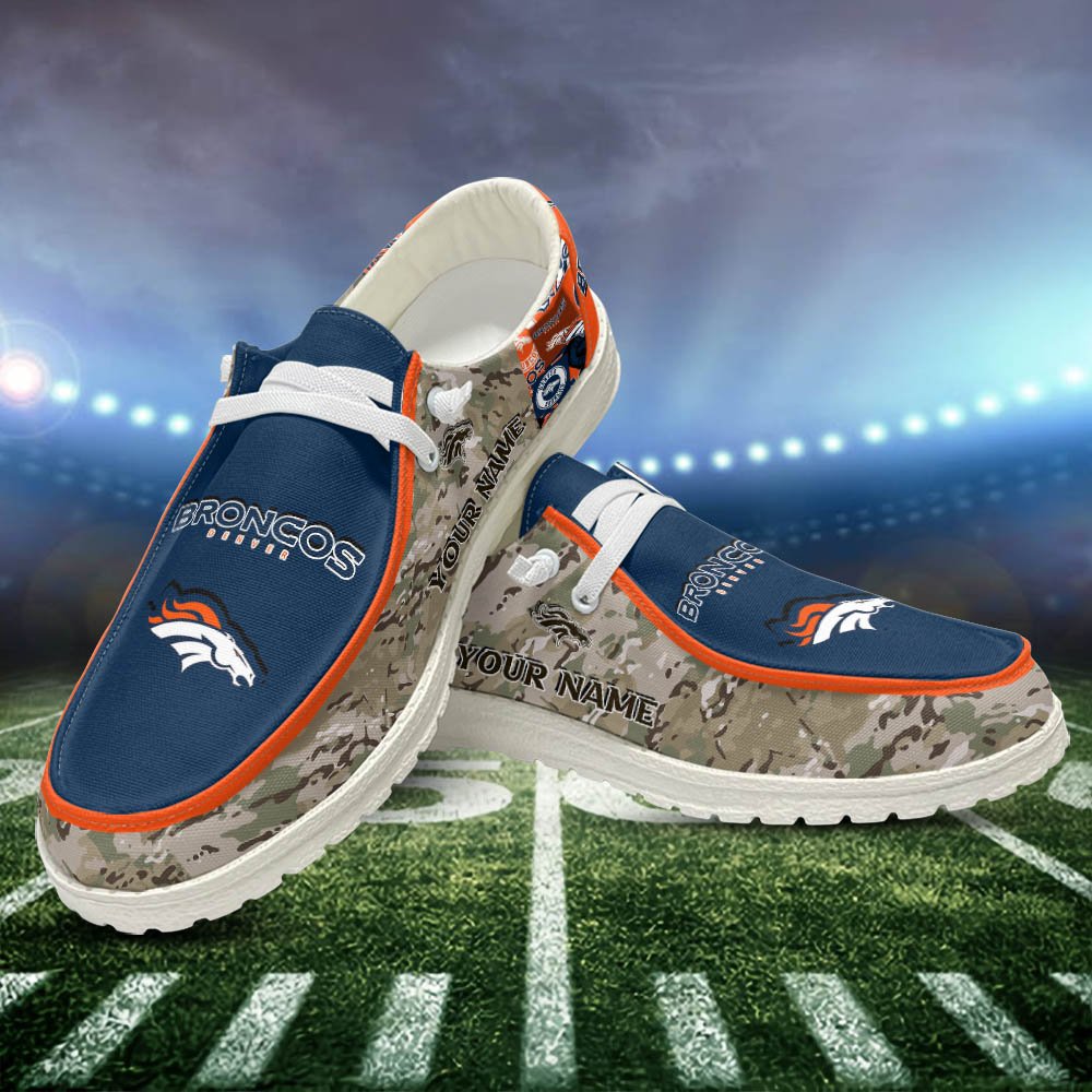 Denver Broncos White HD Shoes Custom Your Name, Sport Shoes For Lovers, Sport Gift, Sport Team Shoes ETHY-52506 HD Shoes 2024 Version