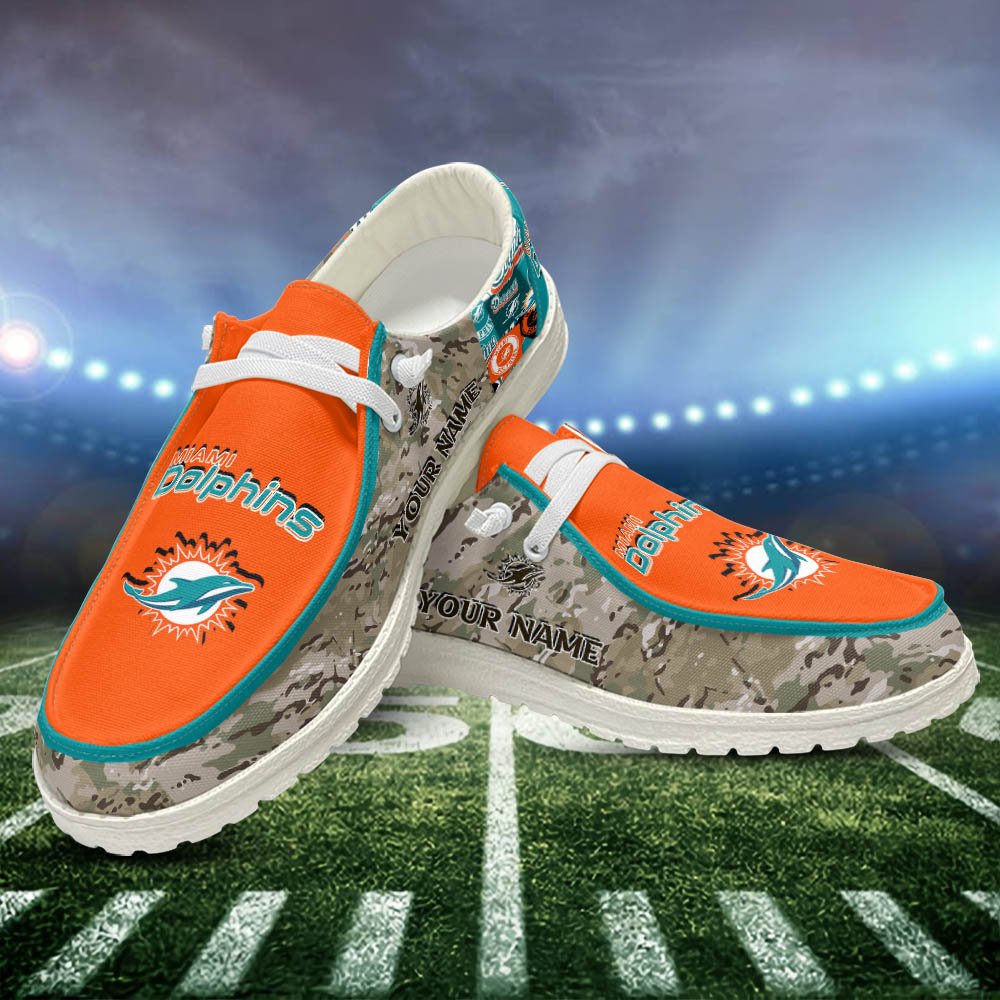 Miami Dolphins White HD Shoes Custom Your Name, Sport Shoes For Lovers, Sport Gift, Sport Team Shoes ETHY-52506 HD Shoes 2024 Version