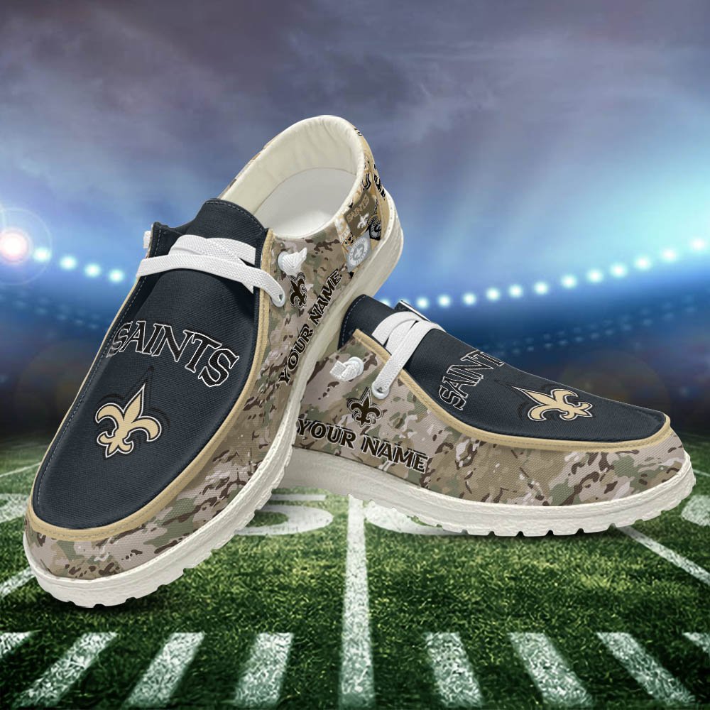 New Orleans Saints White HD Shoes Custom Your Name, Sport Shoes For Lovers, Sport Gift, Sport Team Shoes ETHY-52506 HD Shoes 2024 Version