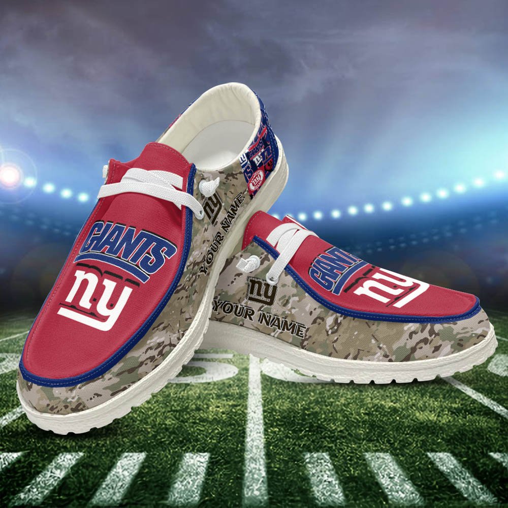 New York Giants White HD Shoes Custom Your Name, Sport Shoes For Lovers, Sport Gift, Sport Team Shoes ETHY-52506 HD Shoes 2024 Version