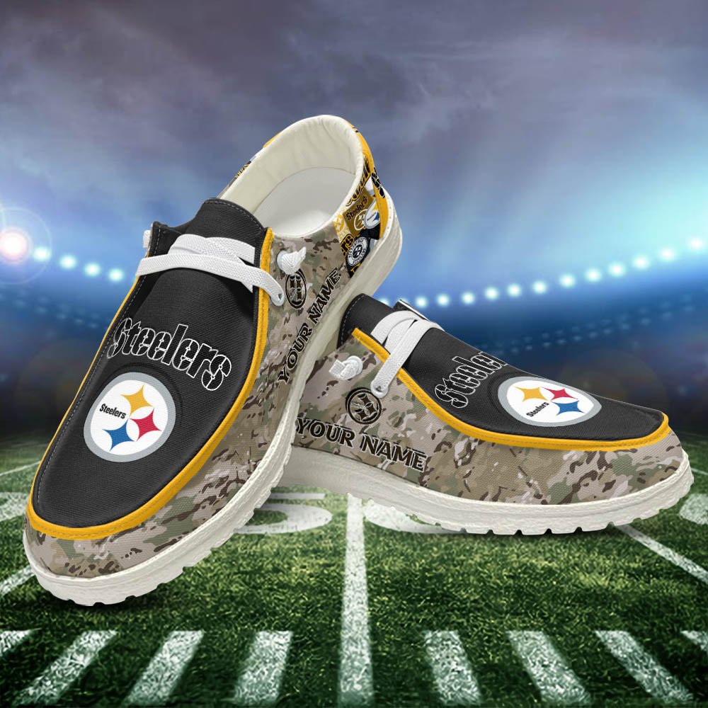 Pittsburgh Steelers White HD Shoes Custom Your Name, Sport Shoes For Lovers, Sport Gift, Sport Team Shoes ETHY-52506 HD Shoes 2024 Version