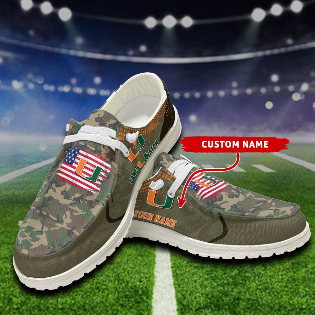 Miami Hurricanes Sport HD Shoes Custom Your Name, Sport Team Shoes, Gift For Fans ETHY-52532 HD Shoes 2024 Version