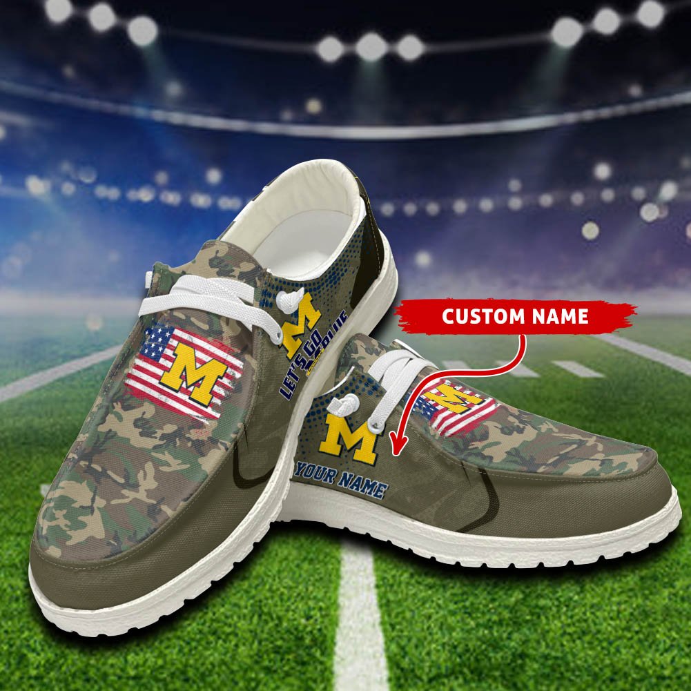 Michigan Wolverines Sport HD Shoes Custom Your Name, Sport Team Shoes, Gift For Fans ETHY-52532 HD Shoes 2024 Version