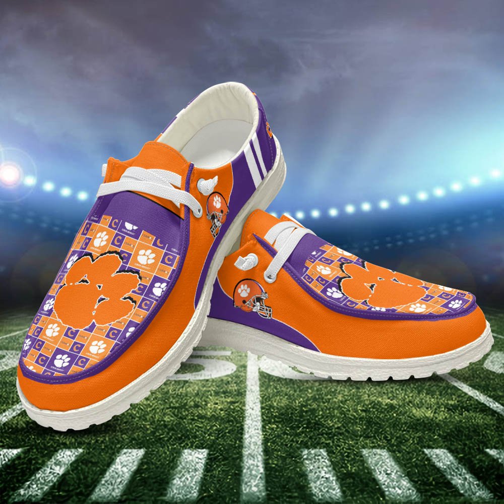 Clemson Tigers Sport HD Shoes Custom Your Name, White HDs For Sport Fans, Sport Gifts ETHY-52552 HD Shoes 2024 Version