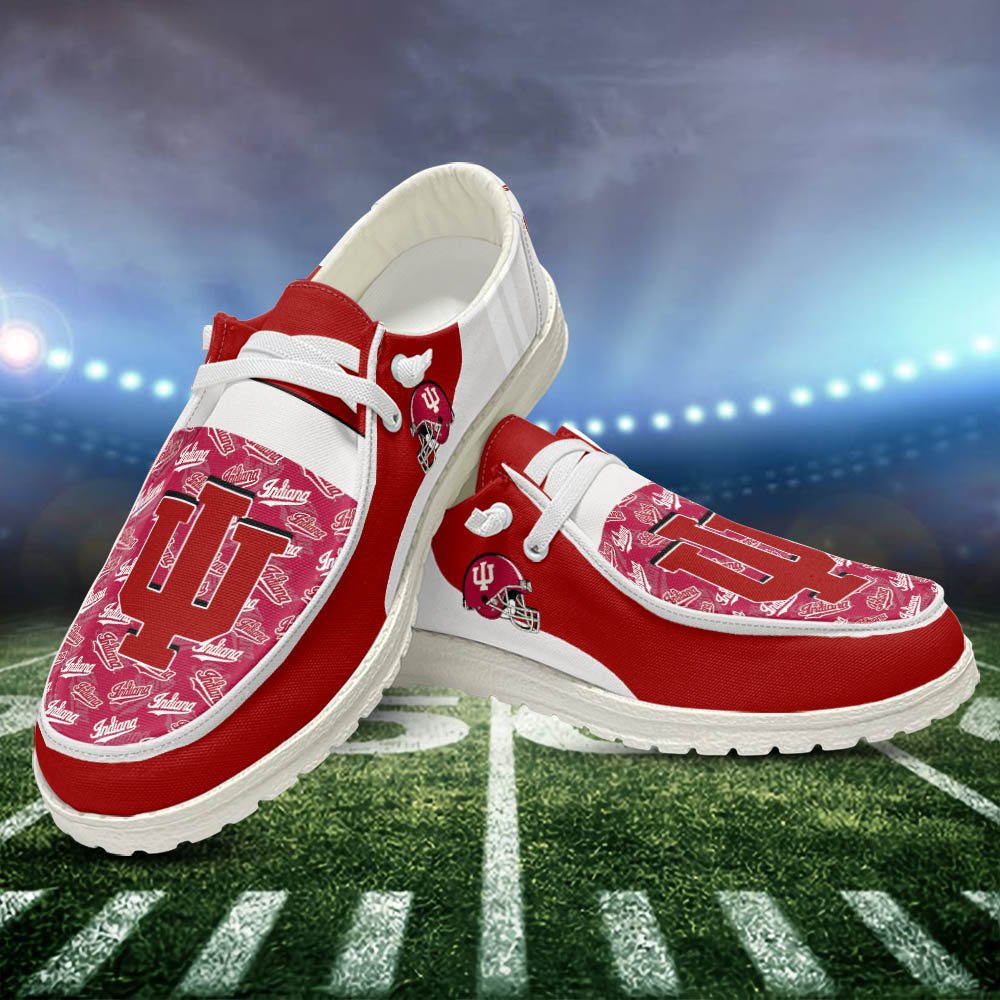 Indiana Hoosiers Sport HD Shoes Custom Your Name, White HDs For Sport Fans, Sport Gifts ETHY-52552 HD Shoes 2024 Version