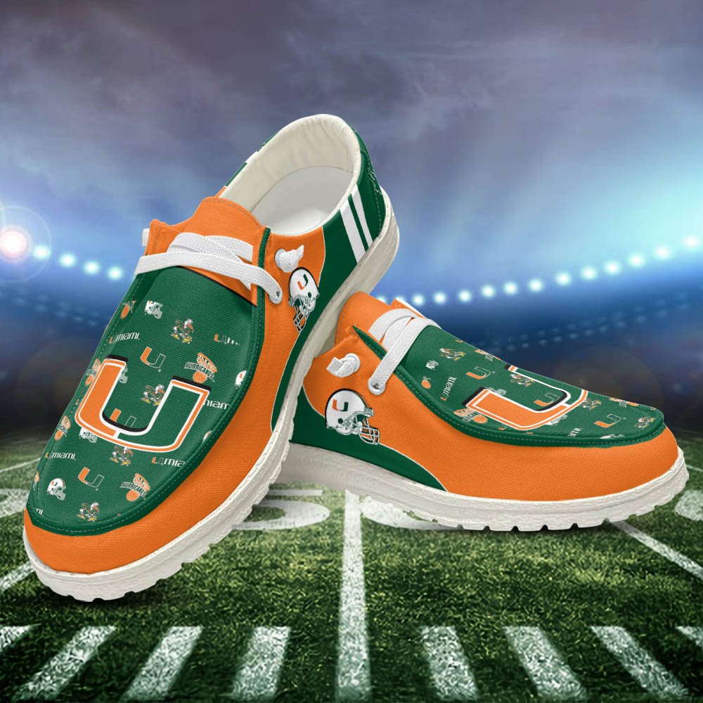 Miami Hurricanes Sport HD Shoes Custom Your Name, White HDs For Sport Fans, Sport Gifts ETHY-52552 HD Shoes 2024 Version