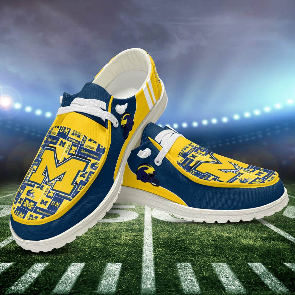 Michigan Wolverines Sport HD Shoes Custom Your Name, White HDs For Sport Fans, Sport Gifts ETHY-52552 HD Shoes 2024 Version