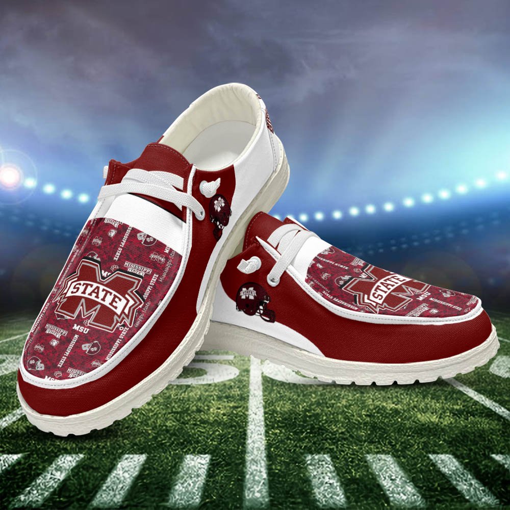 Mississippi State Bulldogs Sport HD Shoes Custom Your Name, White HDs For Sport Fans, Sport Gifts ETHY-52552 HD Shoes 2024 Version