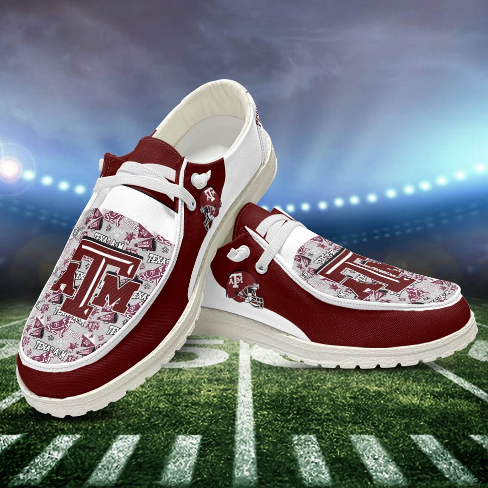 Texas A&M Aggies Sport HD Shoes Custom Your Name, White HDs For Sport Fans, Sport Gifts ETHY-52552 HD Shoes 2024 Version