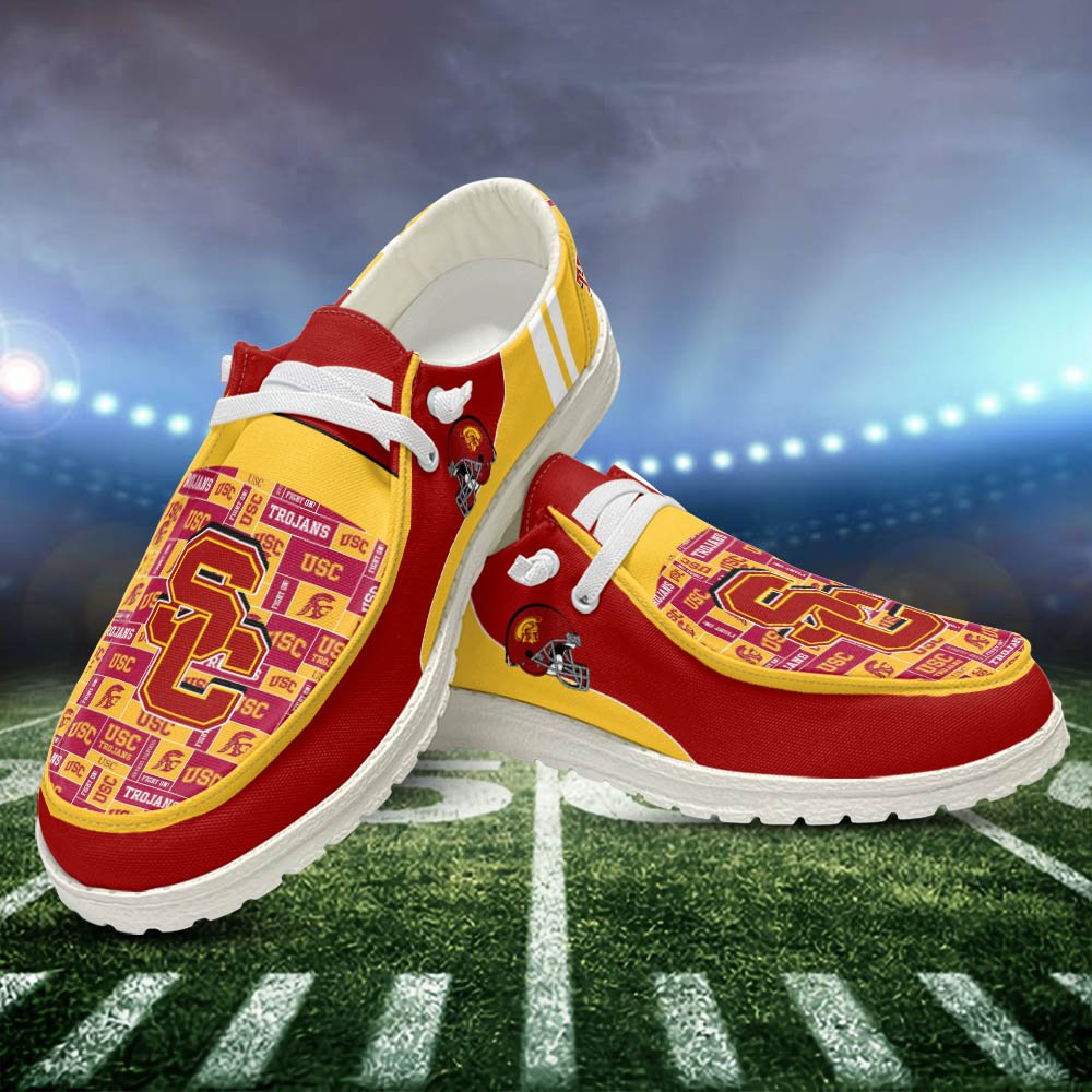 USC Trojans Sport HD Shoes Custom Your Name, White HDs For Sport Fans, Sport Gifts ETHY-52552 HD Shoes 2024 Version