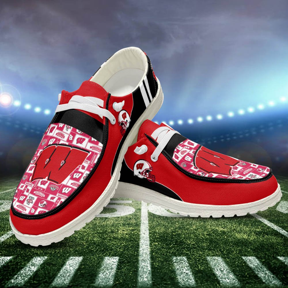 Wisconsin Badgers Sport HD Shoes Custom Your Name, White HDs For Sport Fans, Sport Gifts ETHY-52552 HD Shoes 2024 Version