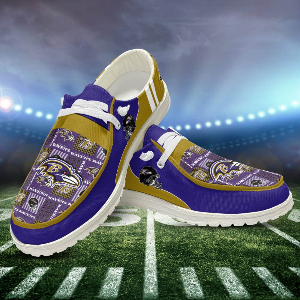 Baltimore Ravens Sport HD Shoes Custom Your Name, White HDs For Sport Fans, Sport Gifts ETHY-52552 HD Shoes 2024 Version