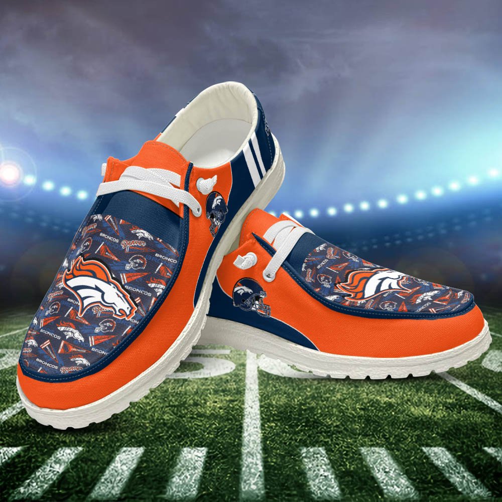 Denver Broncos Sport HD Shoes Custom Your Name, White HDs For Sport Fans, Sport Gifts ETHY-52552 HD Shoes 2024 Version