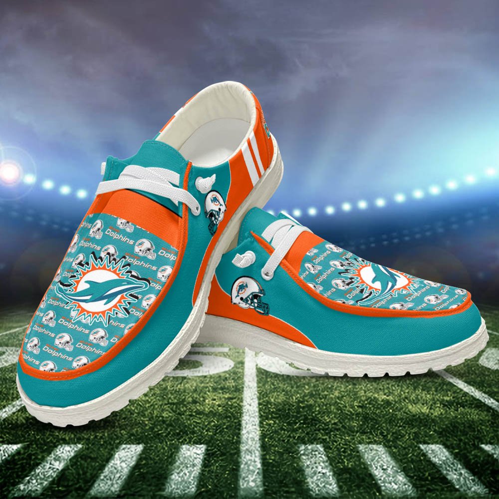 Miami Dolphins Sport HD Shoes Custom Your Name, White HDs For Sport Fans, Sport Gifts ETHY-52552 HD Shoes 2024 Version