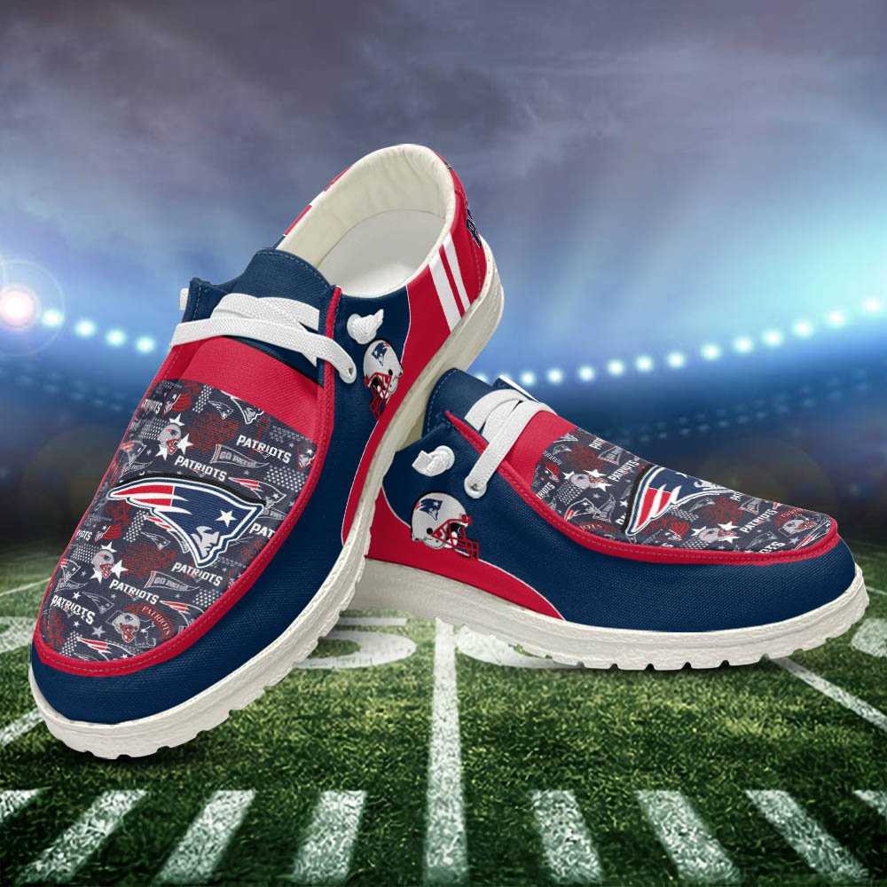 New England Patriots Sport HD Shoes Custom Your Name, White HDs For Sport Fans, Sport Gifts ETHY-52552 HD Shoes 2024 Version