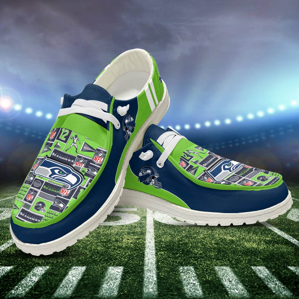 Seattle Seahawks Sport HD Shoes Custom Your Name, White HDs For Sport Fans, Sport Gifts ETHY-52552 HD Shoes 2024 Version