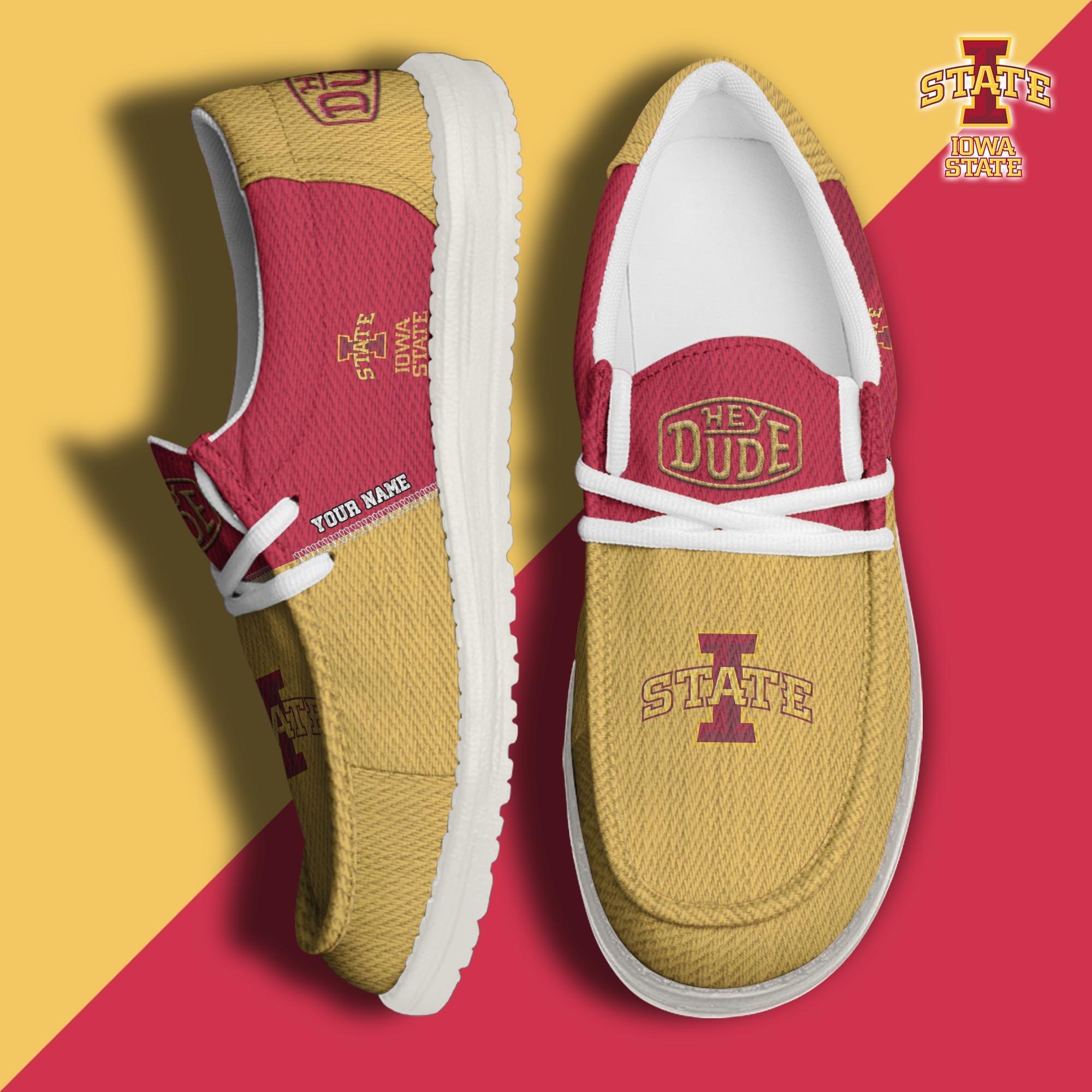 Iowa State Cyclones Hey Dude Canvas Loafer Shoes 2024 Version Custom Your Name, Football Shoes For Fans, Sport Gifts ETRG-61840