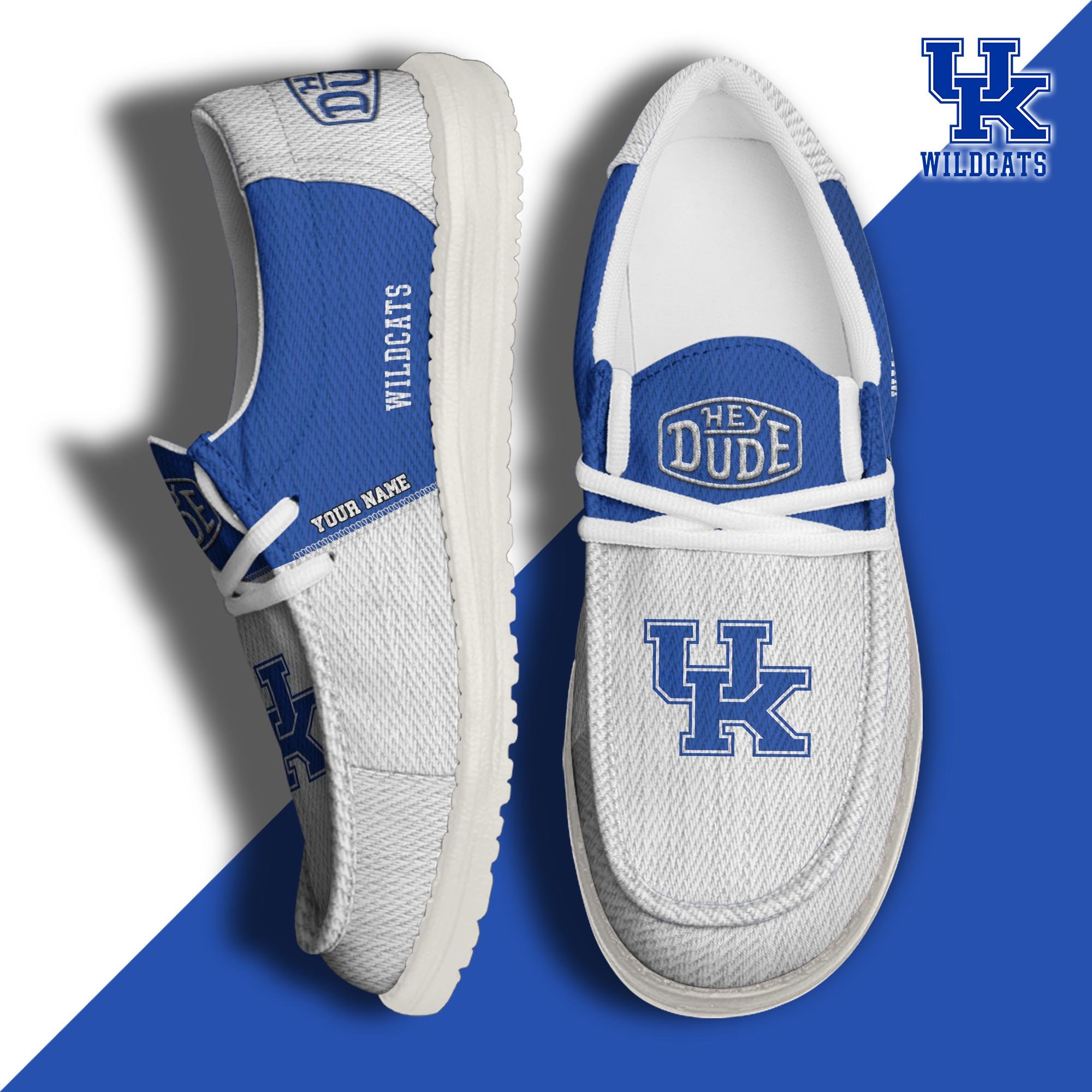 Kentucky Wildcats Hey Dude Canvas Loafer Shoes 2024 Version Custom Your Name, Sport Team Shoes, Sport Shoes For Lovers ETRG-61841