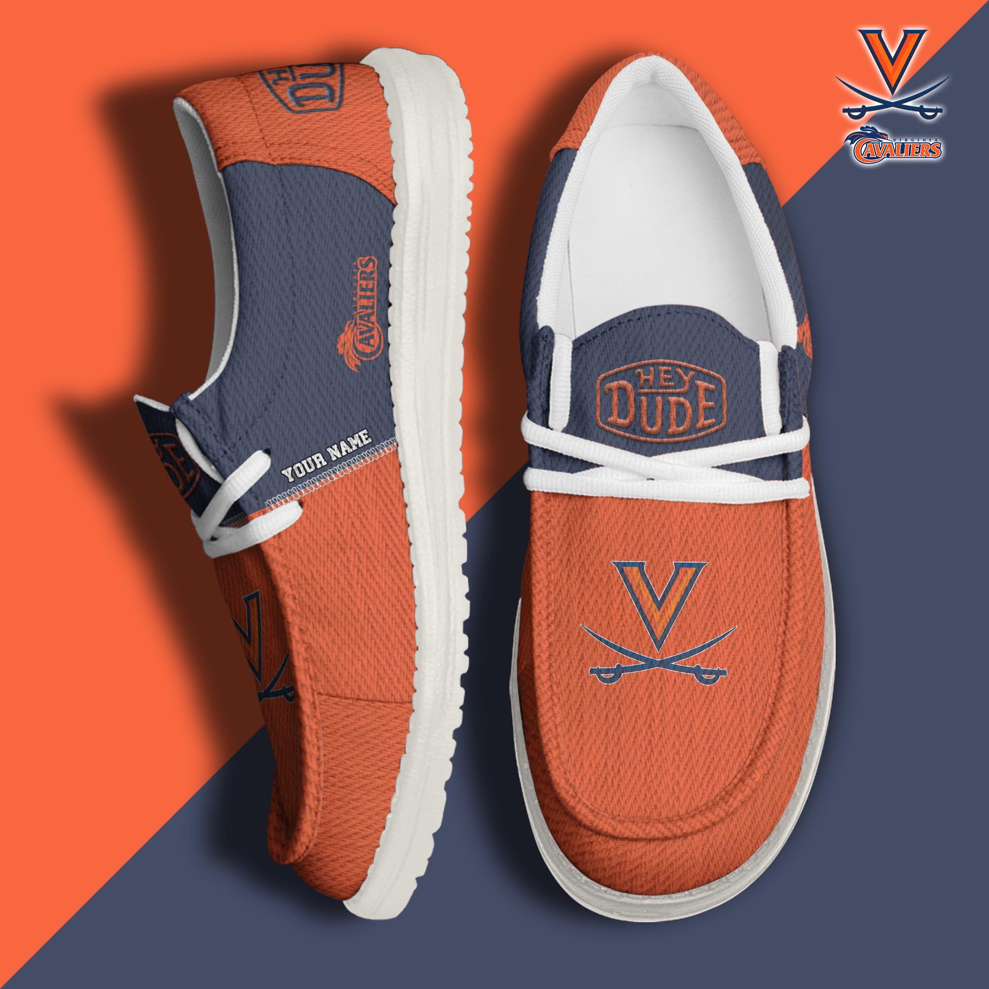 Virginia Cavaliers Hey Dude Canvas Loafer Shoes 2024 Version Custom Your Name, Sport Team Shoes, Sport Shoes For Lovers ETRG-61841