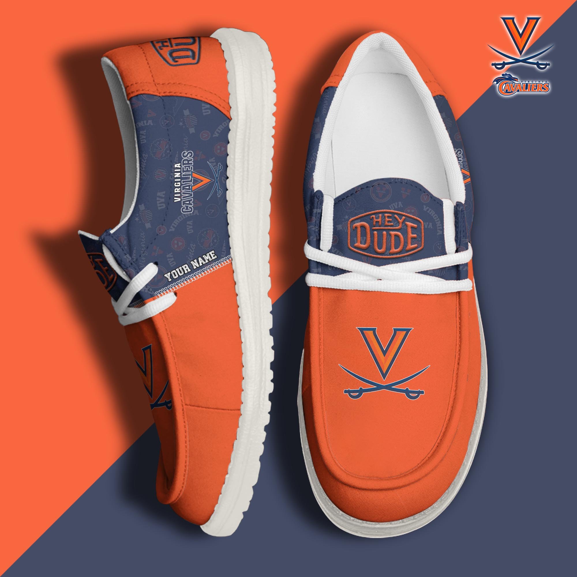 Virginia Cavaliers Hey Dude Canvas Loafer Shoes 2024 Version Custom Your Name, Football Team Shoes, Sport Gifts For Lovers ETRG-61844