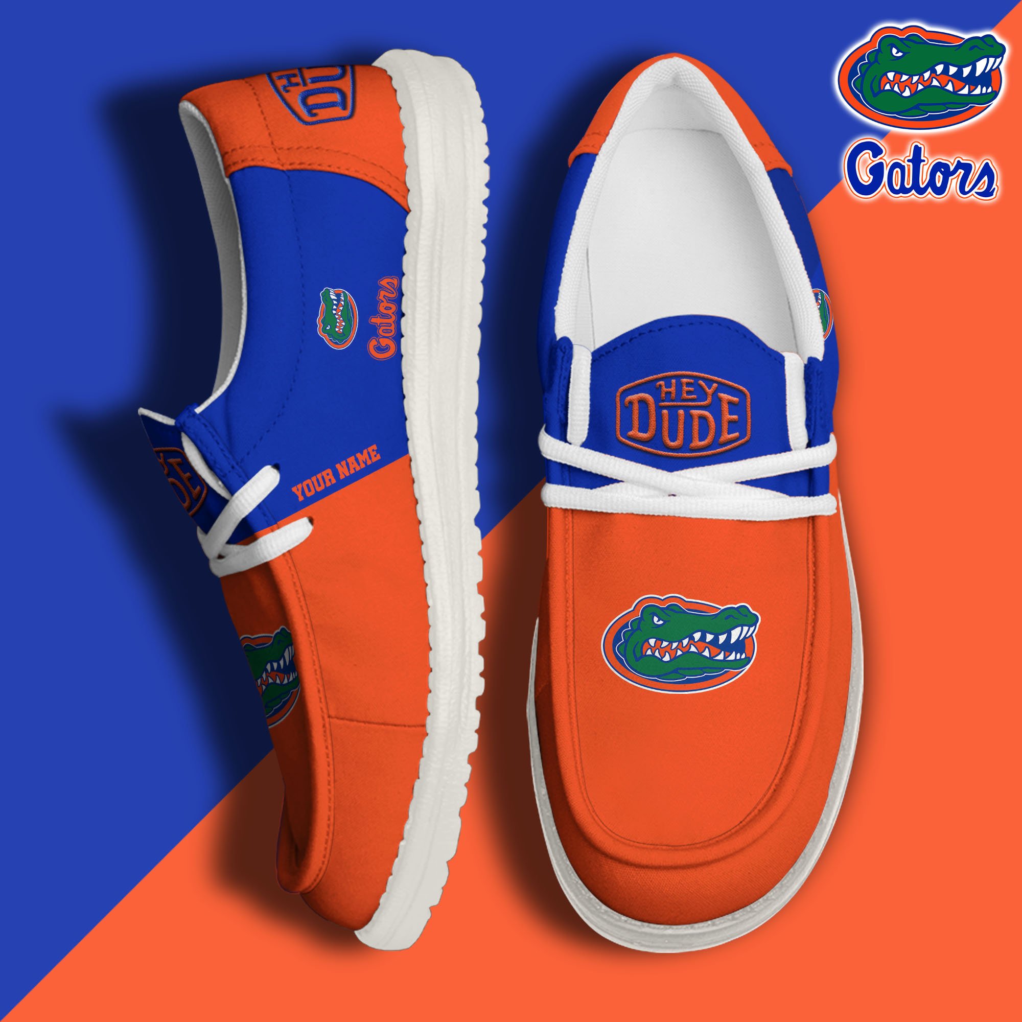 Florida Gators Hey Dude Canvas Loafer Shoes 2024 Version Custom Your Name, Sport Shoes For Football Fans, Sport Gifts ETRG-61842