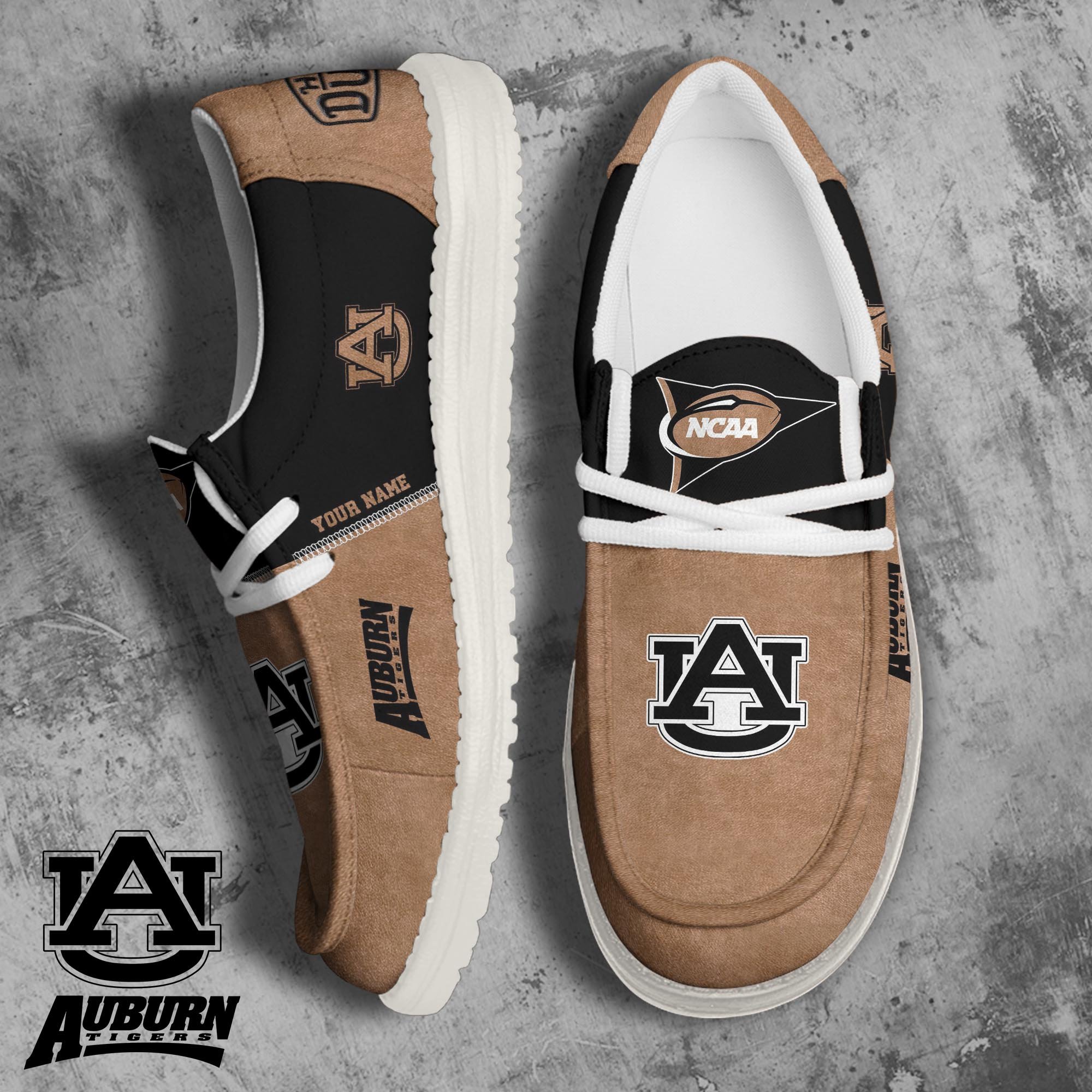 Auburn Tigers Football Hey Dude Canvas Loafer Shoes 2024 Version Custom Your Name, Sport Shoes For Fan, Fan Gifts ETRG-61846