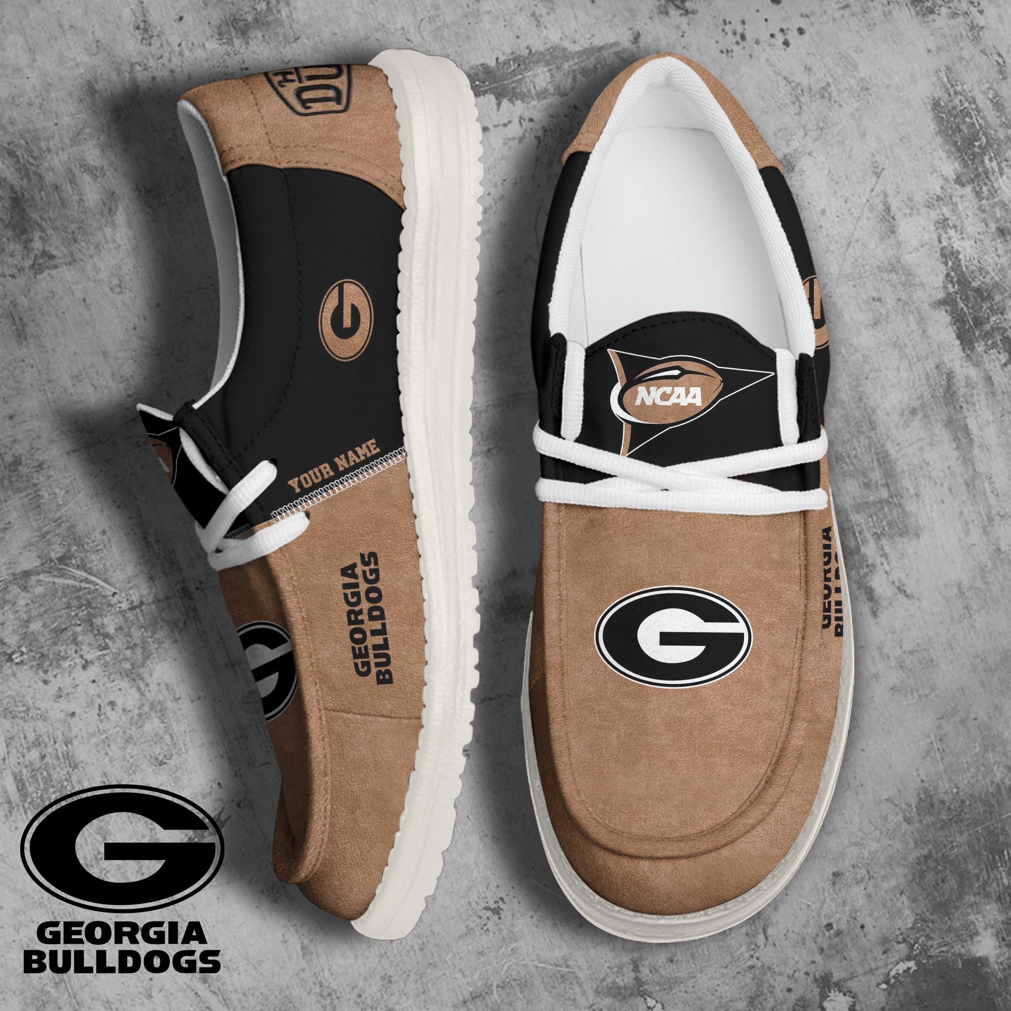 Georgia Bulldogs Football Hey Dude Canvas Loafer Shoes 2024 Version Custom Your Name, Sport Shoes For Fan, Fan Gifts ETRG-61846