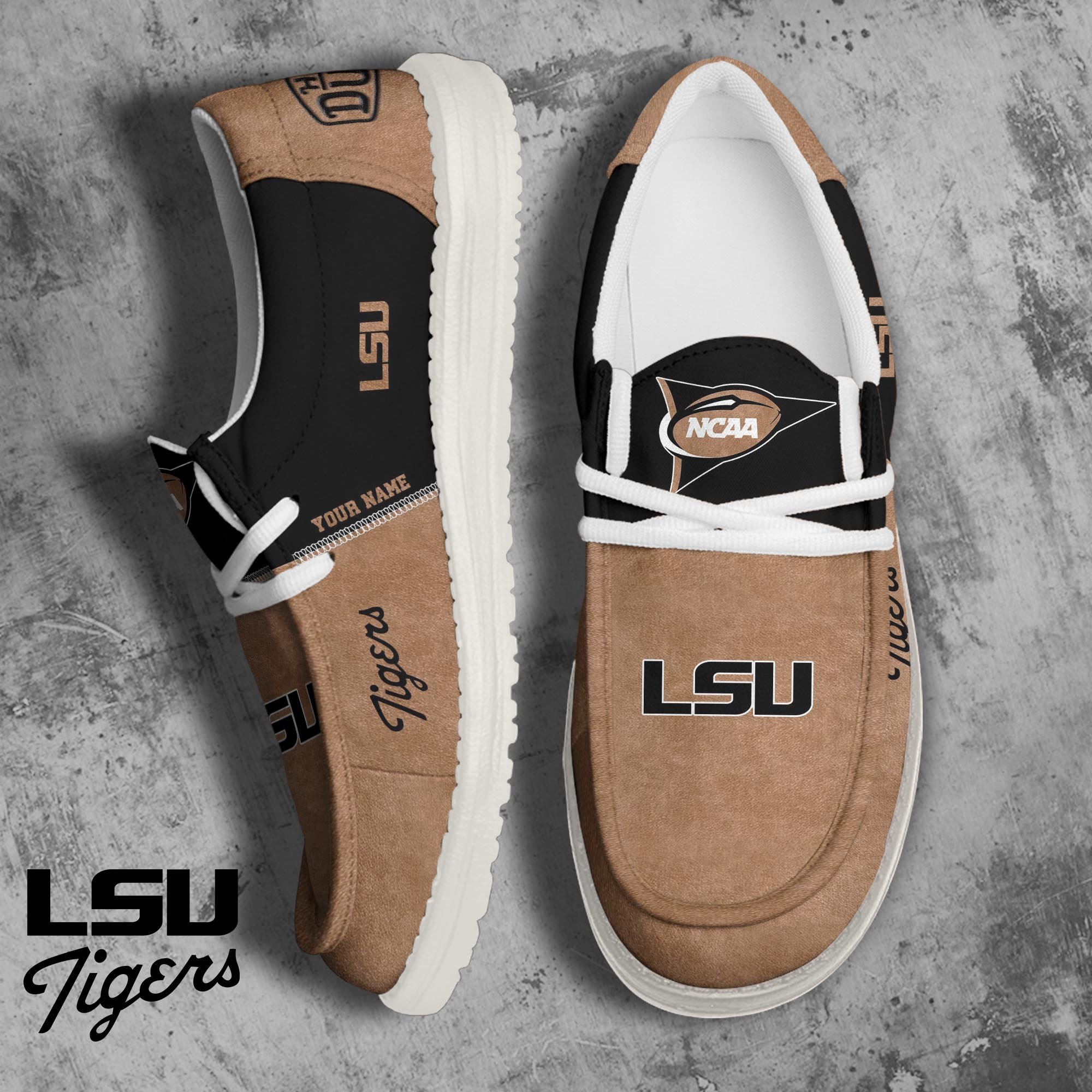 LSU TIGERS Football Hey Dude Canvas Loafer Shoes 2024 Version Custom Your Name, Sport Shoes For Fan, Fan Gifts ETRG-61846