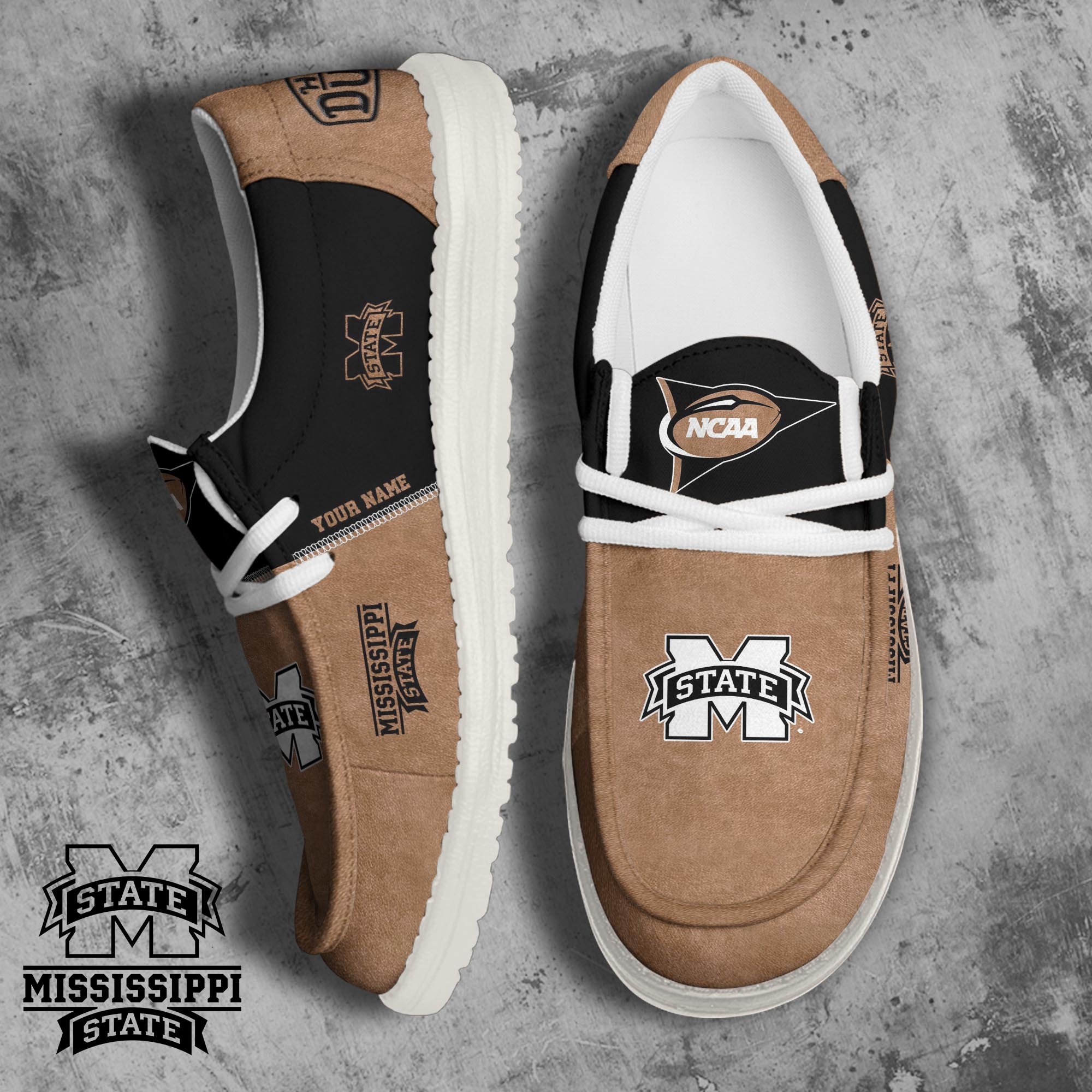 Mississippi State Bulldogs Football Hey Dude Canvas Loafer Shoes 2024 Version Custom Your Name, Sport Shoes For Fan, Fan Gifts ETRG-61846