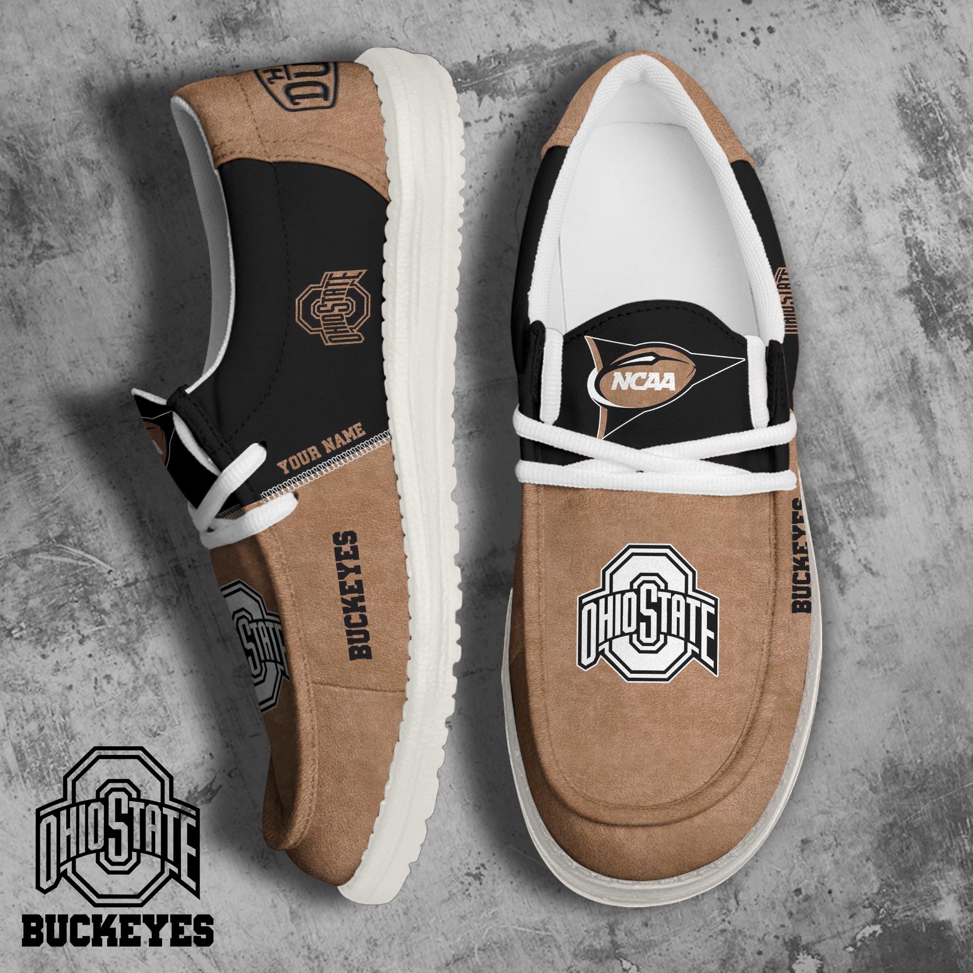 Ohio State Buckeyes Football Hey Dude Canvas Loafer Shoes 2024 Version Custom Your Name, Sport Shoes For Fan, Fan Gifts ETRG-61846