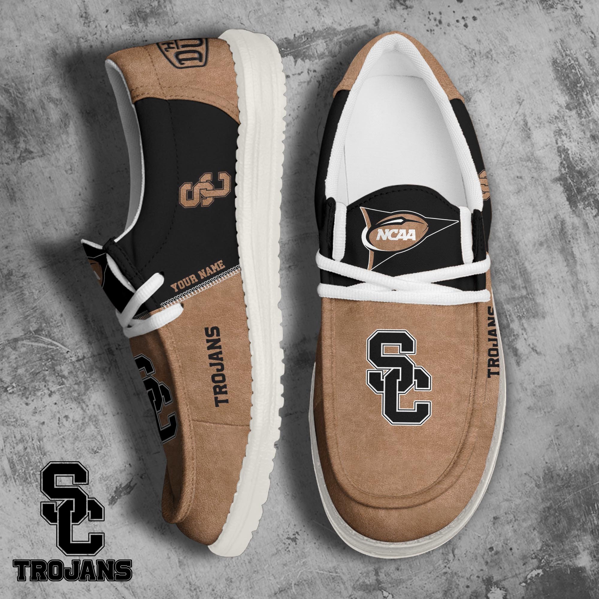 USC Trojans Football Hey Dude Canvas Loafer Shoes 2024 Version Custom Your Name, Sport Shoes For Fan, Fan Gifts ETRG-61846