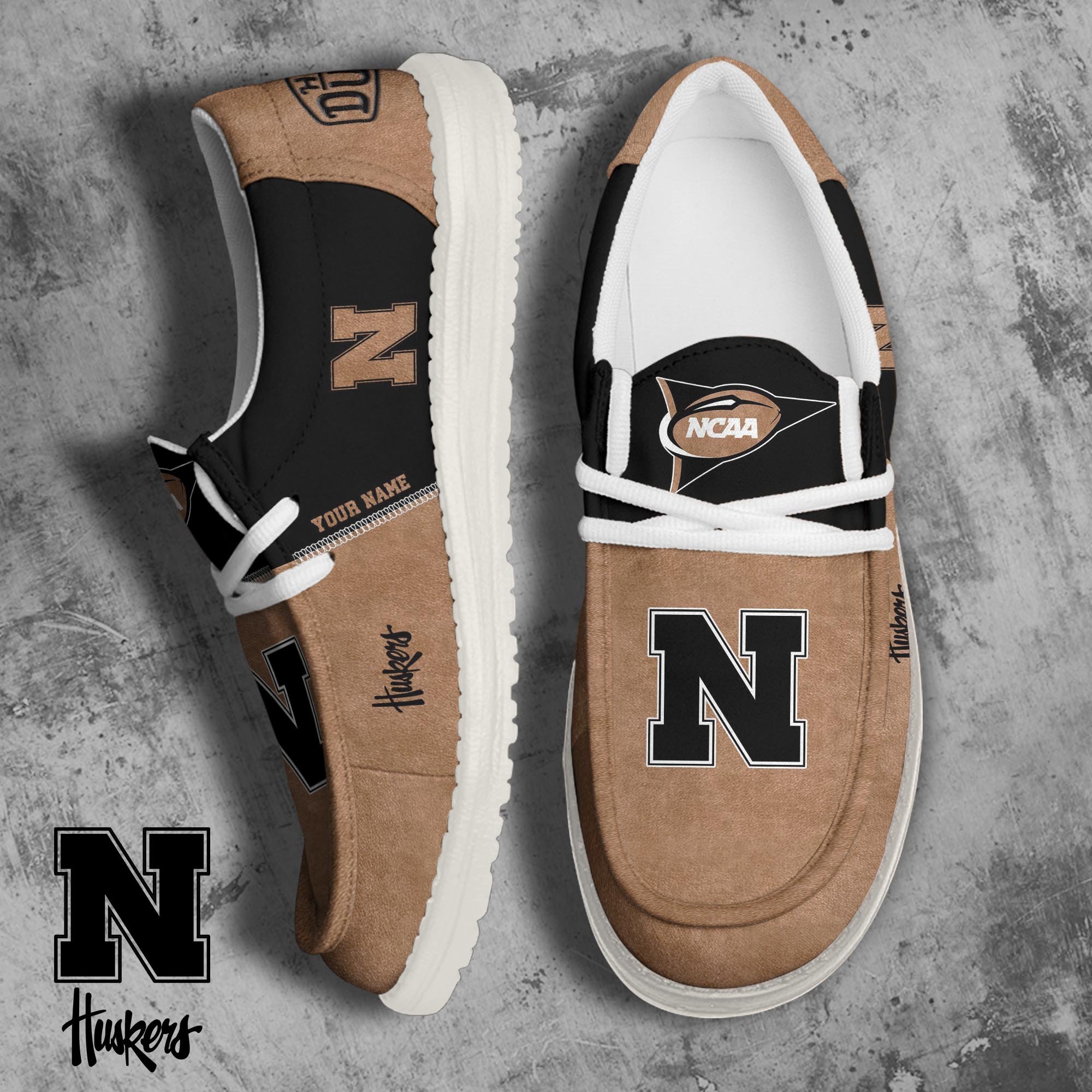 Nebraska Cornhuskers Football Hey Dude Canvas Loafer Shoes 2024 Version Custom Your Name, Sport Shoes For Fan, Fan Gifts ETRG-61846