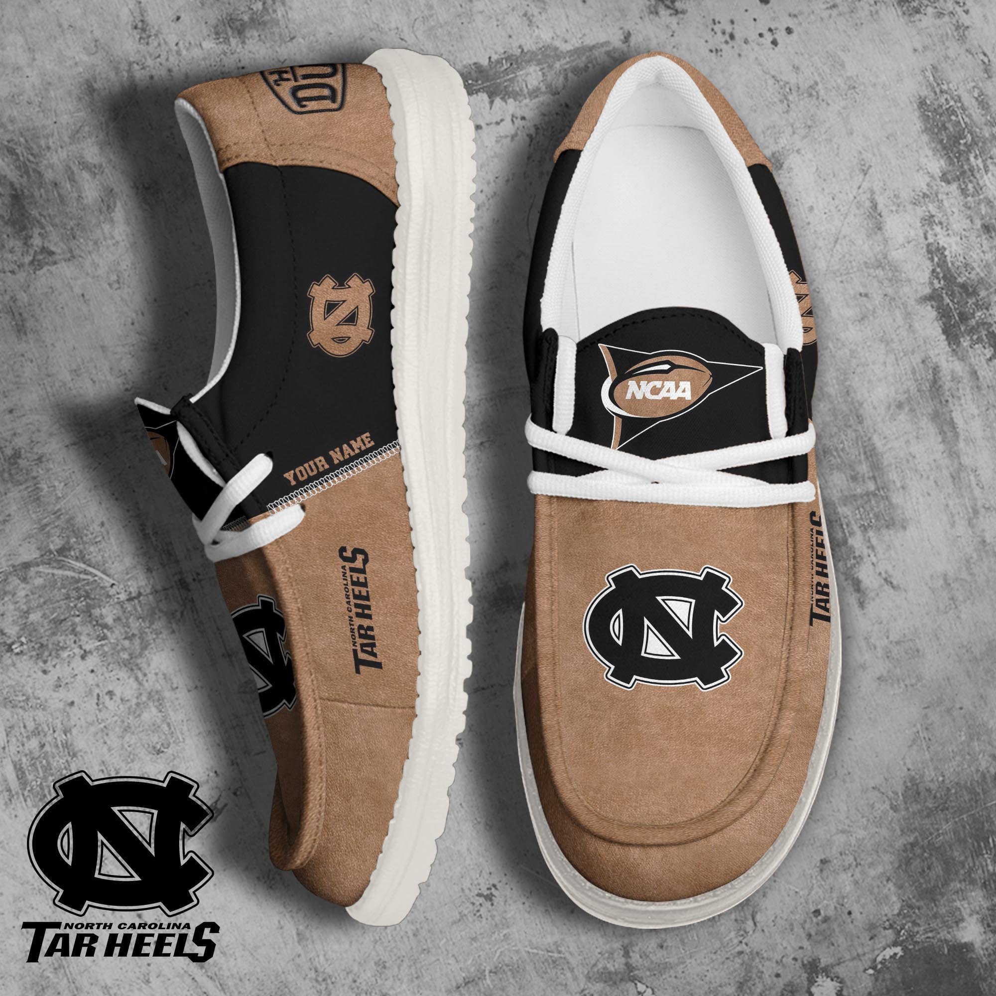 North Carolina Tar Heels Football Hey Dude Canvas Loafer Shoes 2024 Version Custom Your Name, Sport Shoes For Fan, Fan Gifts ETRG-61846